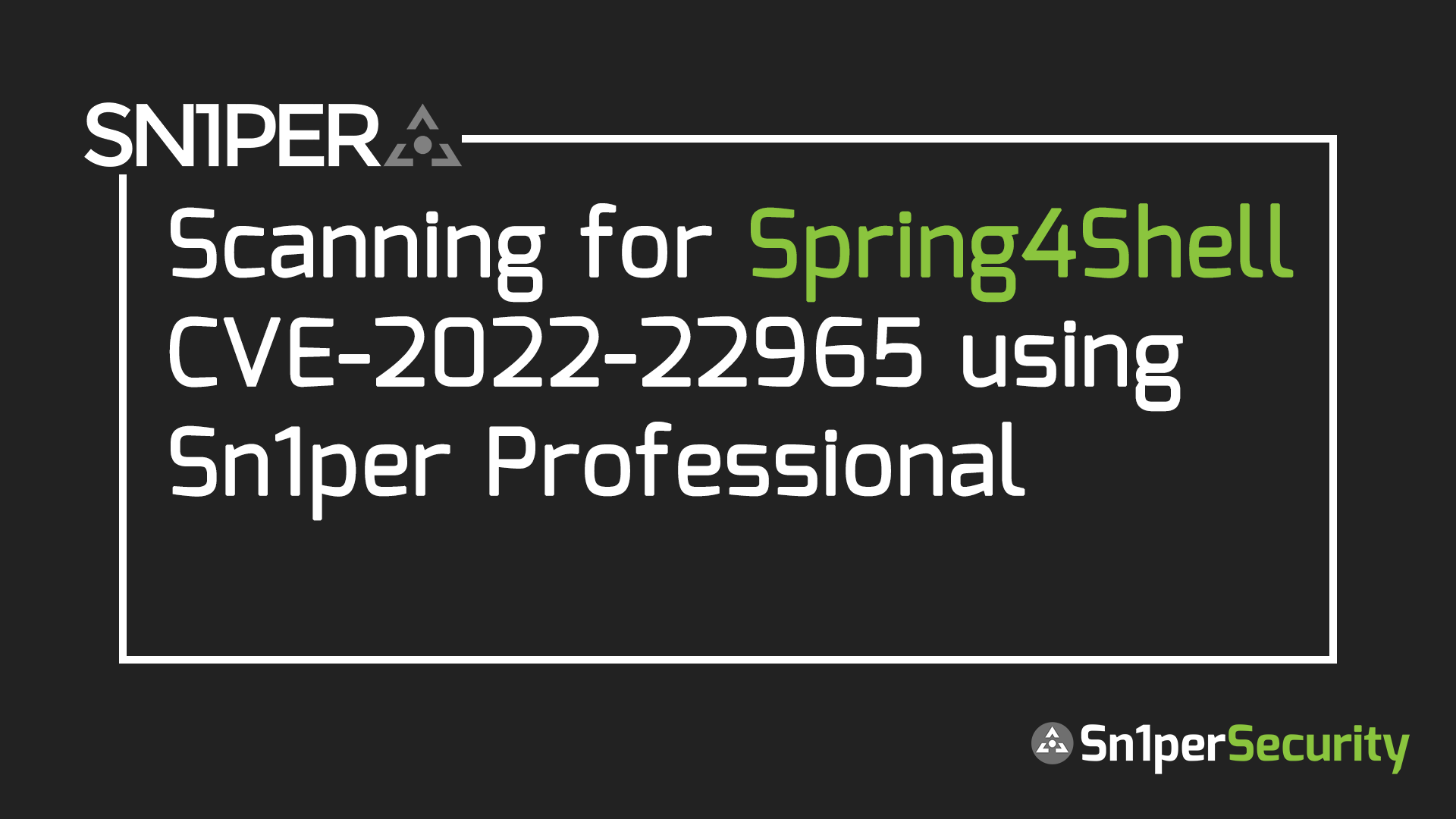 Spring4Shell (CVE202222965) Detection with Sn1per Professional