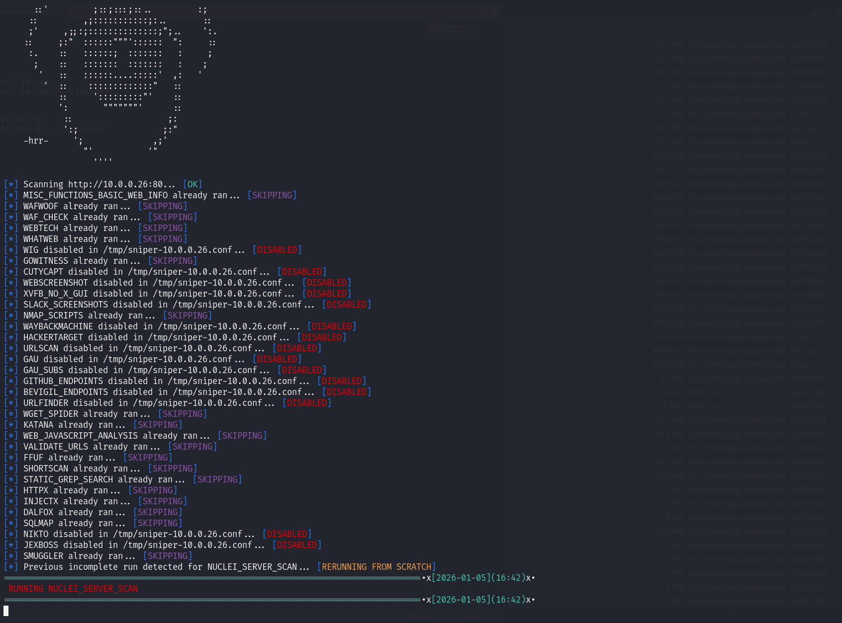 Sn1per SE v11.0 penetration testing framework resume scan